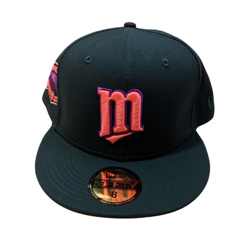 New Era Minnesota Twins Forest Green HHH Metrodome Pink Bottom 59FIFTY Fitted Hat