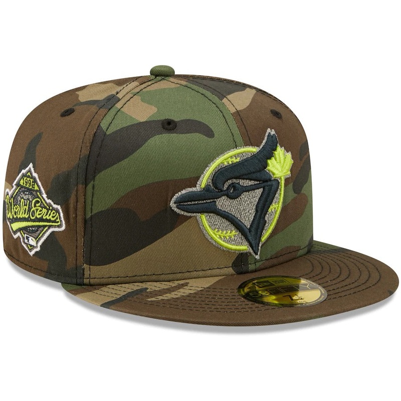New Era Camo Toronto Blue Jays 1992 MLB World Series Woodland Reflective Undervisor 59FIFTY Fitted Hat