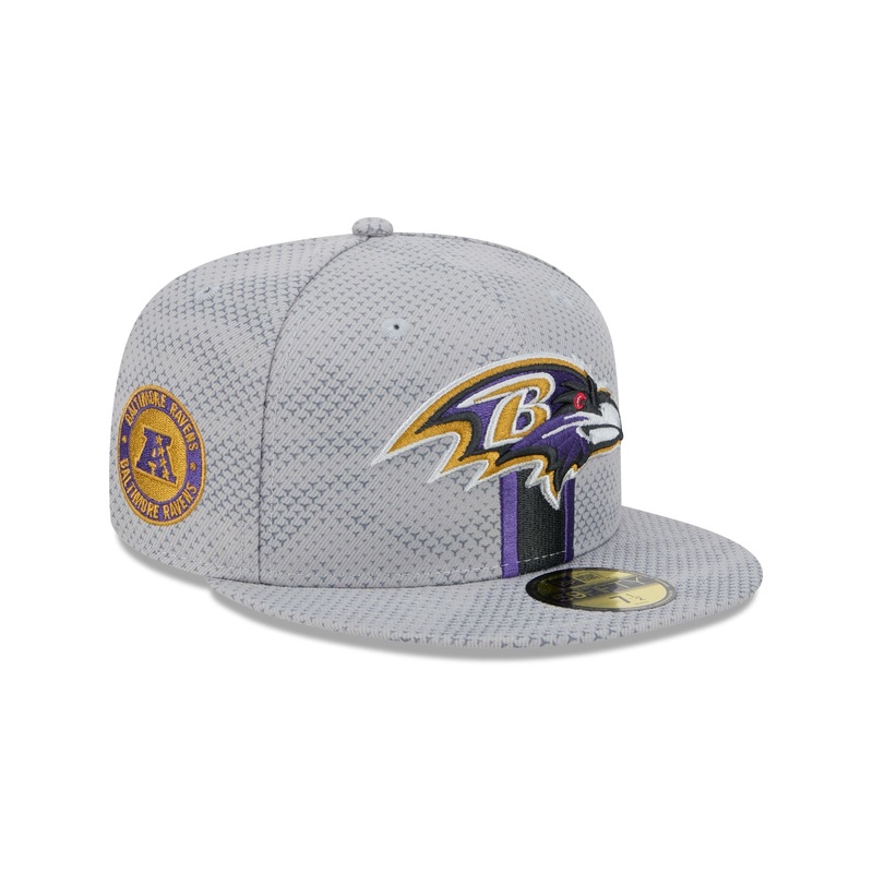 Baltimore Ravens 2024 Sideline Gray 59FIFTY Fitted Hat