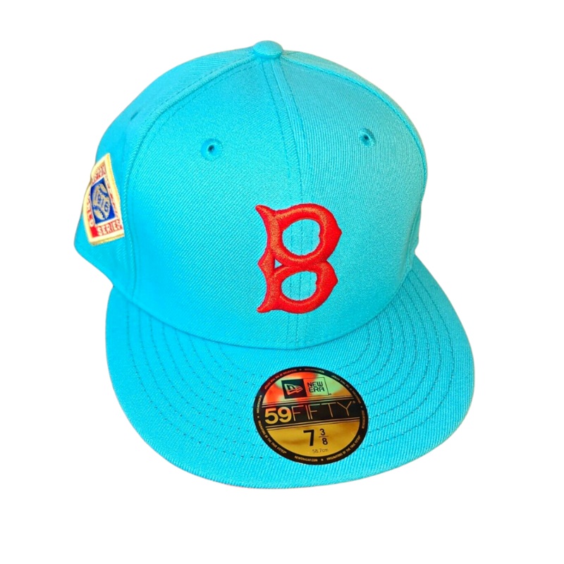 New Era Boston Red Sox Electric Blue 1916 World Series Fluorescent Pink Bottom 59FIFTY Fitted Hat