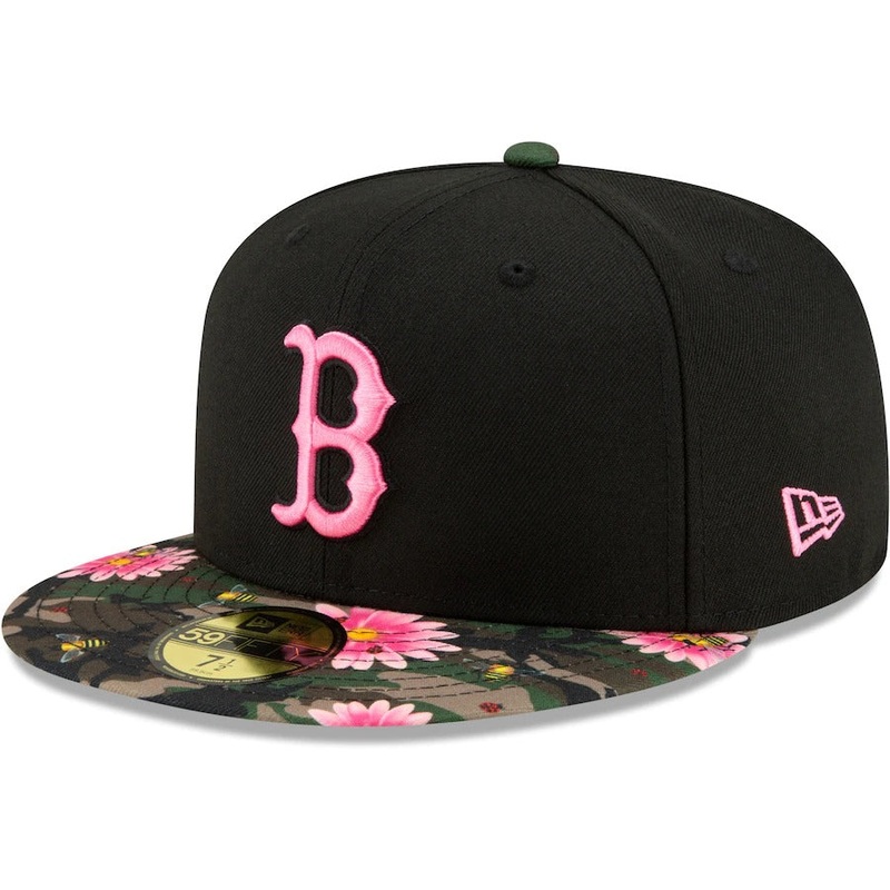 New Era Black Boston Red Sox Floral Morning 59FIFTY Fitted Hat