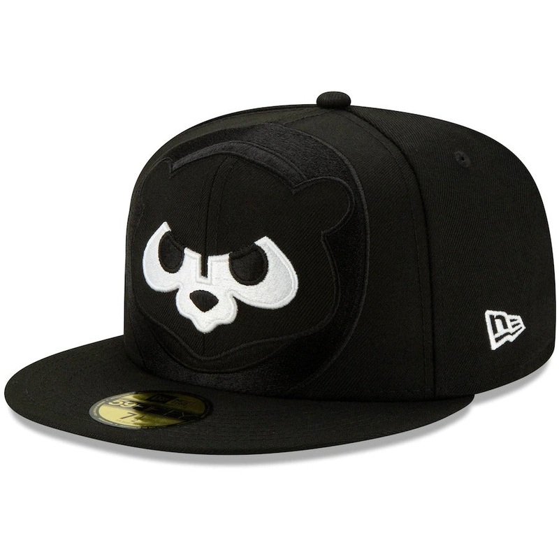 New Era Black Chicago Cubs Monochrome Logo Elements 59FIFTY Fitted Hat