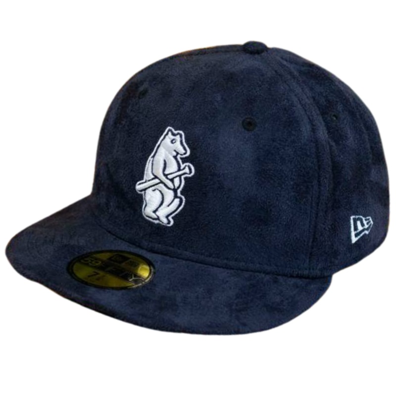 New Era Chicago Cubs Navy Faux Suede Green Undervisor 59FIFTY Fitted Hat