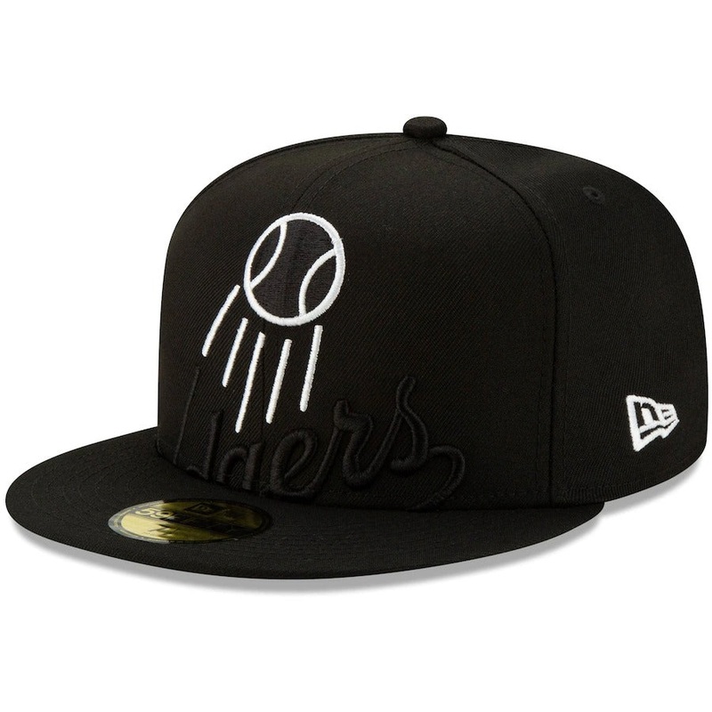 New Era Black Los Angeles Dodgers Monochrome Logo Elements 59FIFTY Fitted Hat