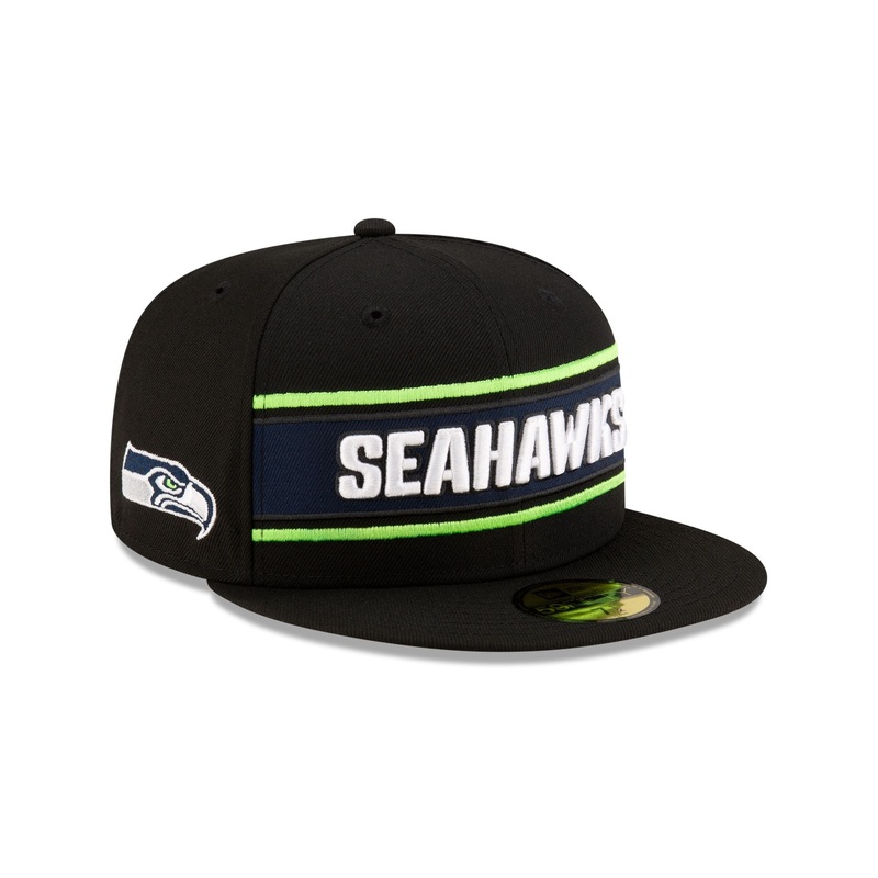 Seattle Seahawks 2024 Sideline Black 59FIFTY Fitted Hat