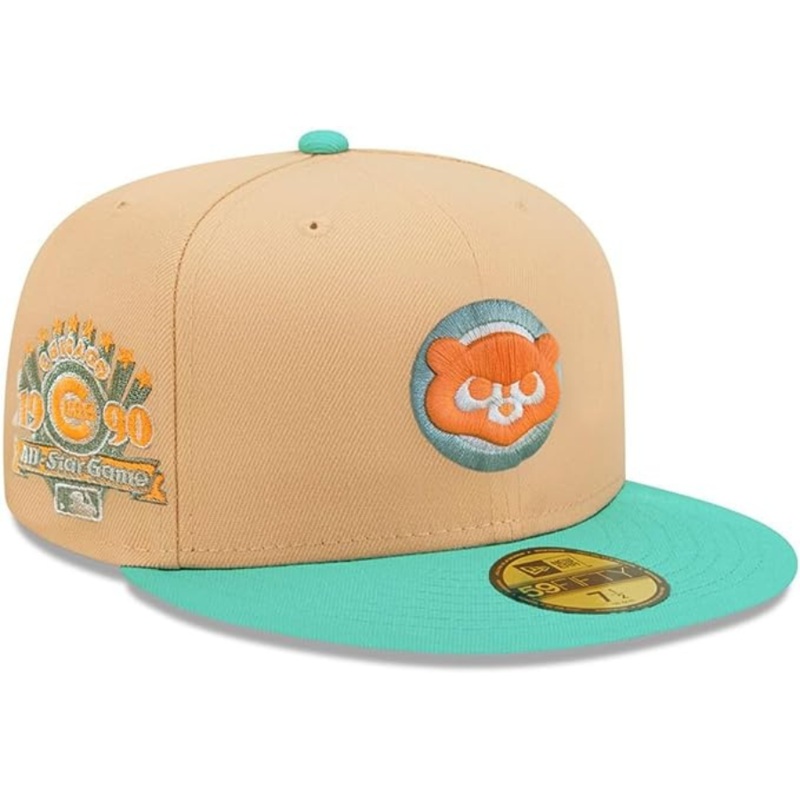 New Era Chicago Cubs Peach/Teal 1990 All-Star Game 2023 59FIFTY Fitted Hat