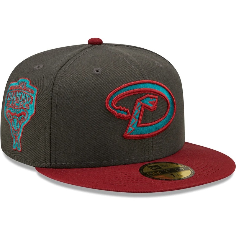 New Era Arizona Diamondbacks Graphite/Cardinal 1998 Inaugural Season Titlewave 59FIFTY Fitted Hat