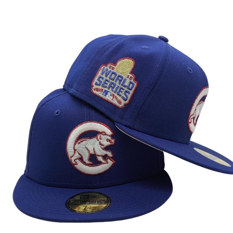 New Era Chicago Cubs Royal 2016 World Series Pink Undervisor 59FIFTY Fitted Hat