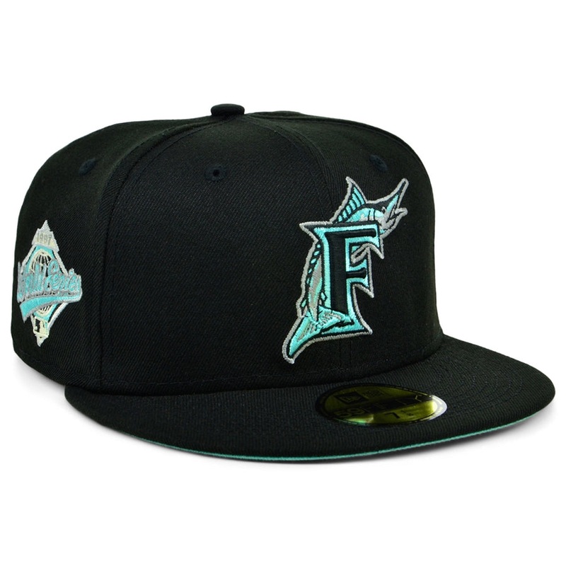 New Era x Lids HD Florida Marlins Black/Mint 2022 59FIFTY Fitted Cap