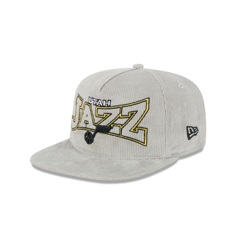 Utah Jazz Gray Cord Golfer Hat