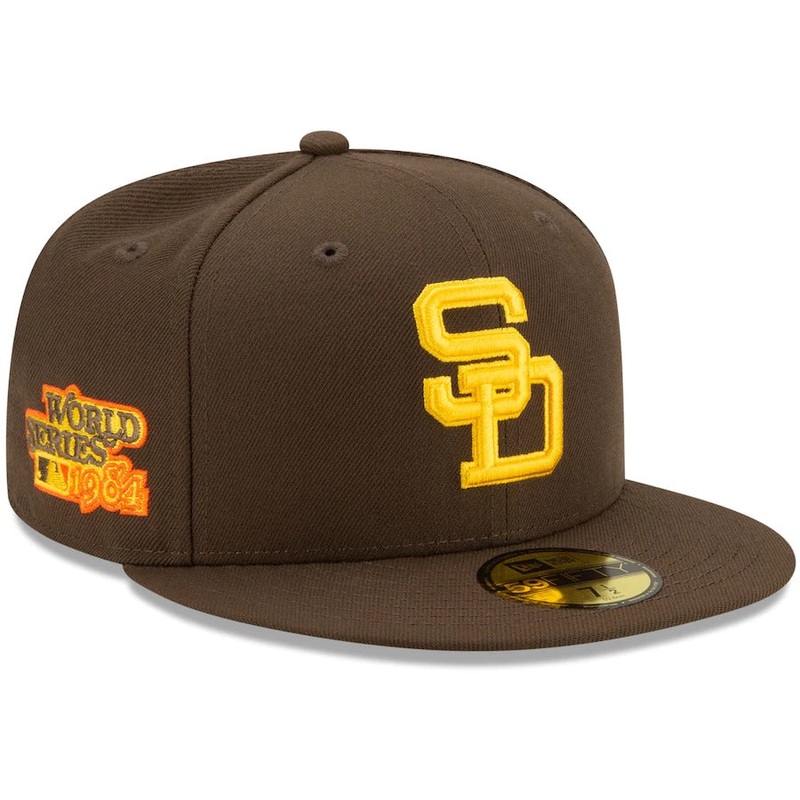 New Era Brown San Diego Padres Authentic Collection 1984 World Series Replica Floral Undervisor 59FIFTY Fitted Hat