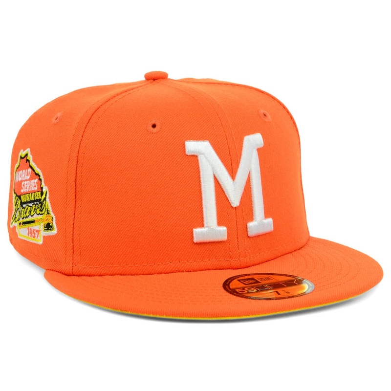 New Era x Lids HD  Milwaukee Braves 2022 Candy Corn 59FIFTY Fitted Cap