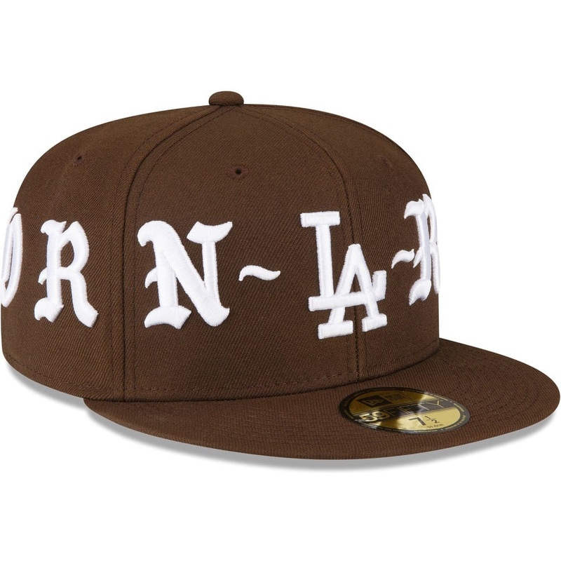 New Era Born X Raised Los Angeles Dodgers Wordmark Brown 2023 59FIFTY Fitted Hat