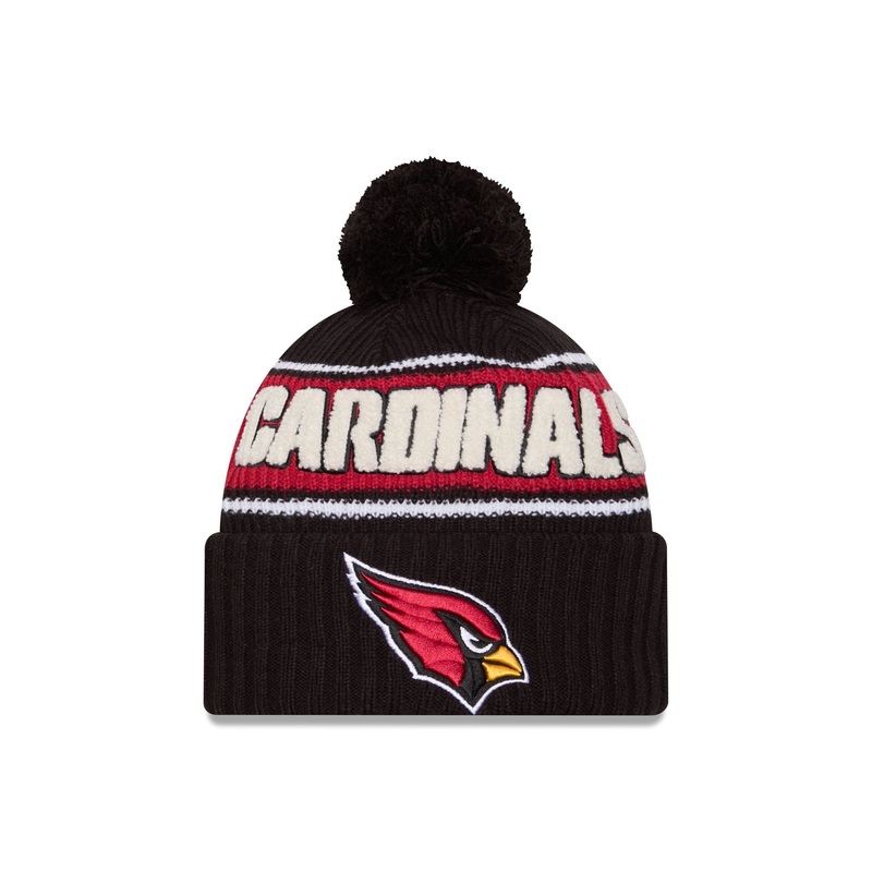 Arizona Cardinals 2024 Cold Weather Black Pom Knit Hat
