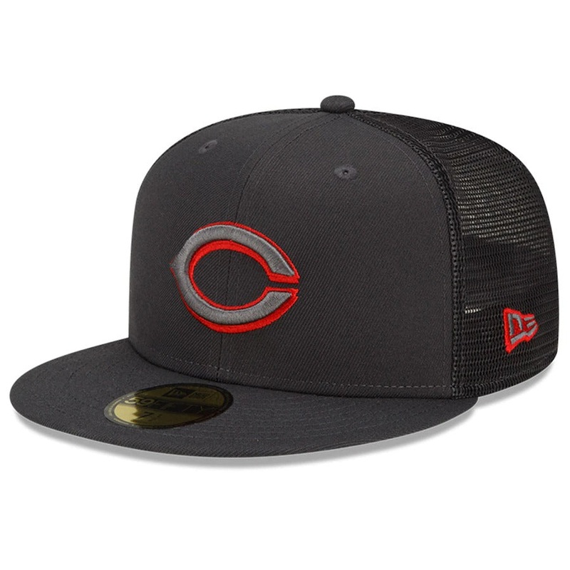 New Era Cincinnati Reds Graphite 2022 Batting Practice 59FIFTY Fitted Hat