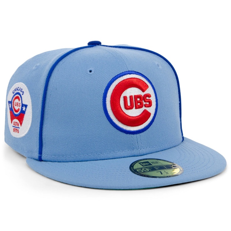 New Era x Lids HD  Chicago Cubs Powder Blue Pipe 2022 59FIFTY Fitted Cap