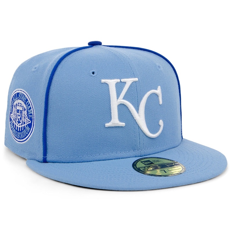 New Era x Lids HD  Kansas City Royals Powder Blue Pipe 2022 59FIFTY Fitted Cap
