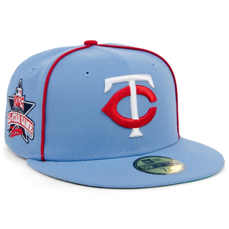 New Era x Lids HD  Minnesota Twins Powder Blue Pipe 2022 59FIFTY Fitted Cap