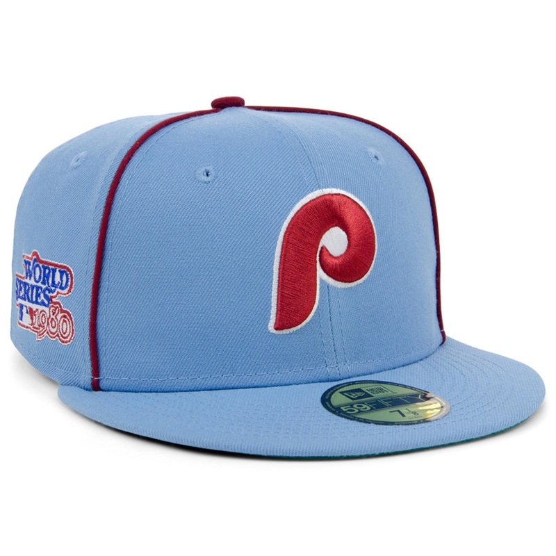 New Era x Lids HD  Philadelphia Phillies Powder Blue Pipe 2022 59FIFTY Fitted Cap