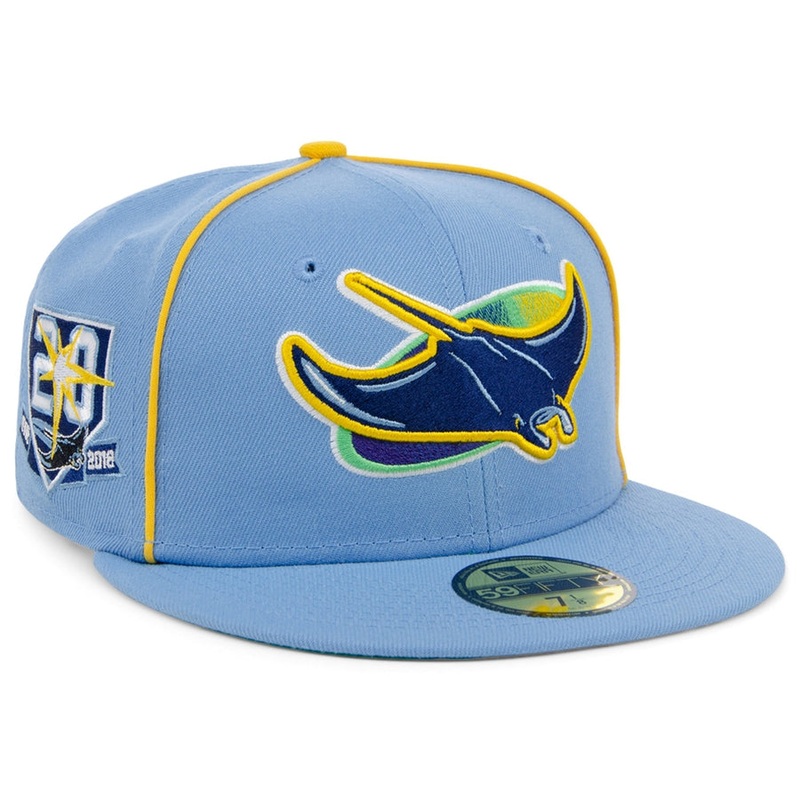 New Era x Lids HD  Tampa Bay Rays Powder Blue Pipe 2022 59FIFTY Fitted Cap