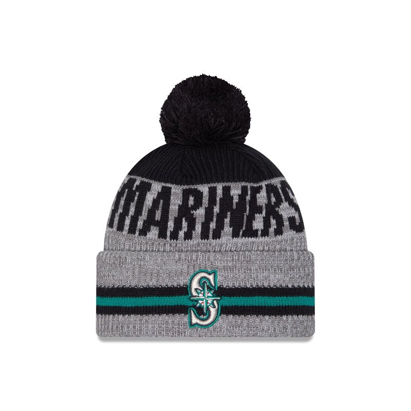 Seattle Mariners Runner Pom Knit Hat