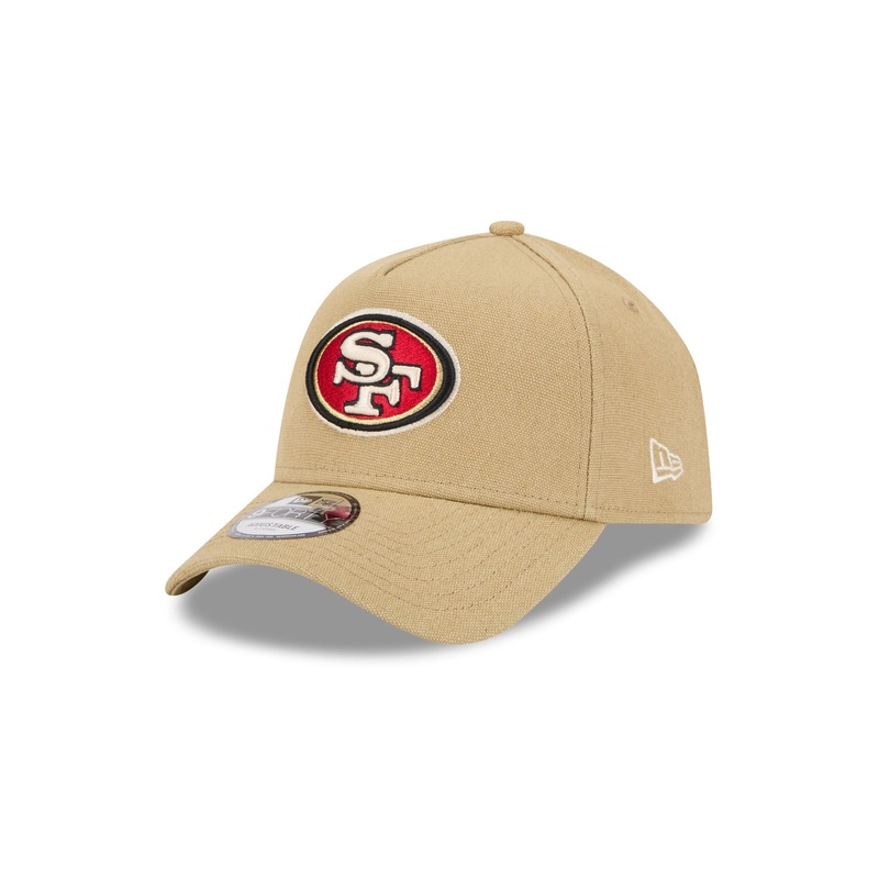 San Francisco 49ers Logo Essentials Khaki 9FORTY A-Frame Snapback Hat