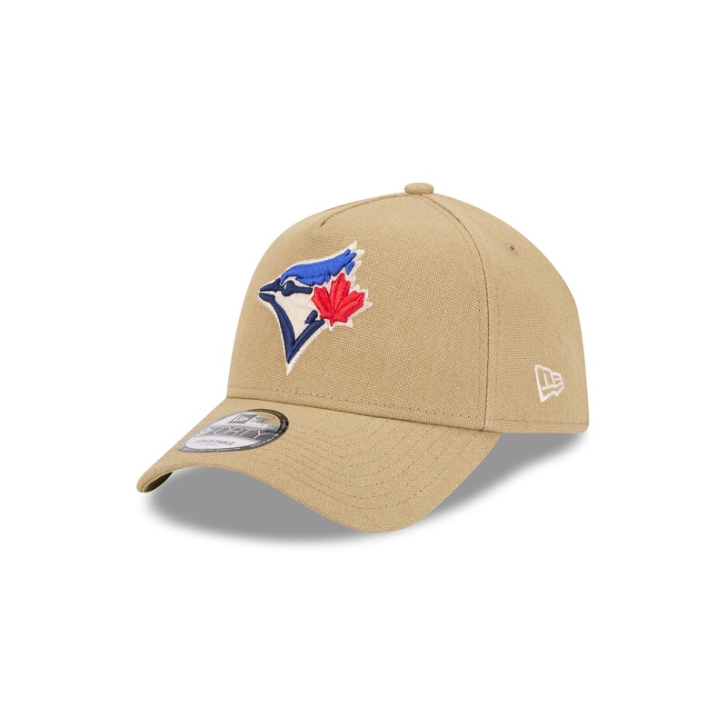 Toronto Blue Jays Logo Essentials Khaki 9FORTY A-Frame Snapback Hat