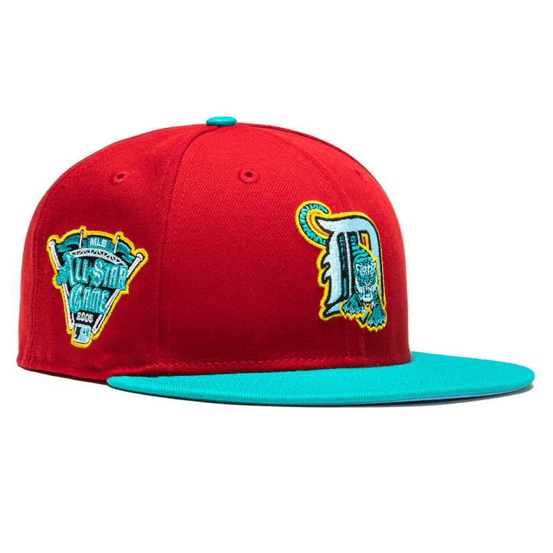 New Era Captain Planet 2.0 Detroit Tigers 2005 All-Star Game Patch Alternate Hat – Red, Teal