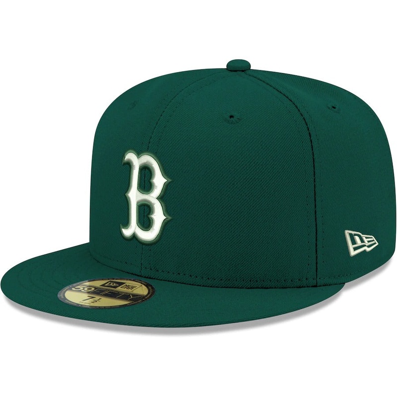 New Era Boston Red Sox Dark Green Logo 59FIFTY Fitted Hat