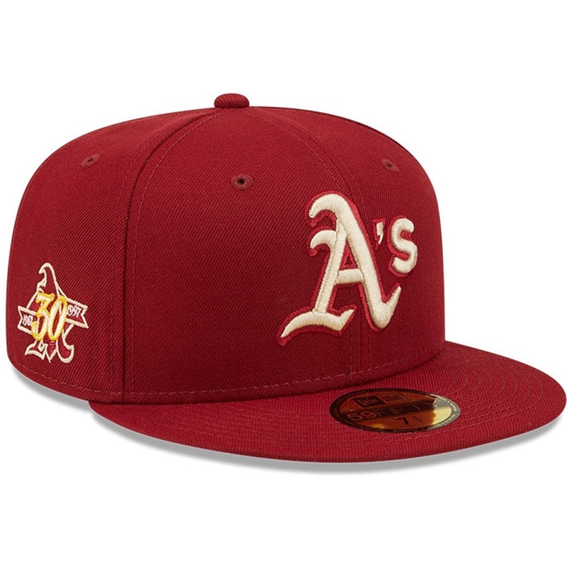 New Era x Lids HD  Oakland Athletics Cardinal Sunshine 2022 59FIFTY Fitted Cap