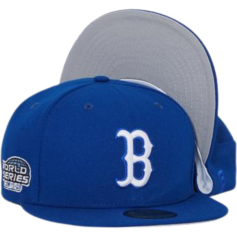 New Era Boston Red Sox Royal Blue 2004 World Series Gray Undervisor 59FIFTY Fitted Hat