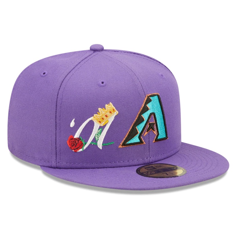 New Era Arizona Diamondbacks Purple 2001 World Series Champions Crown 59FIFTY Fitted Hat