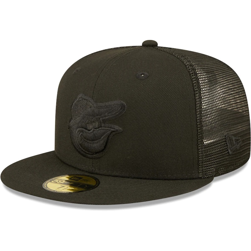 New Era Baltimore Orioles Blackout Trucker 59FIFTY Fitted Hat
