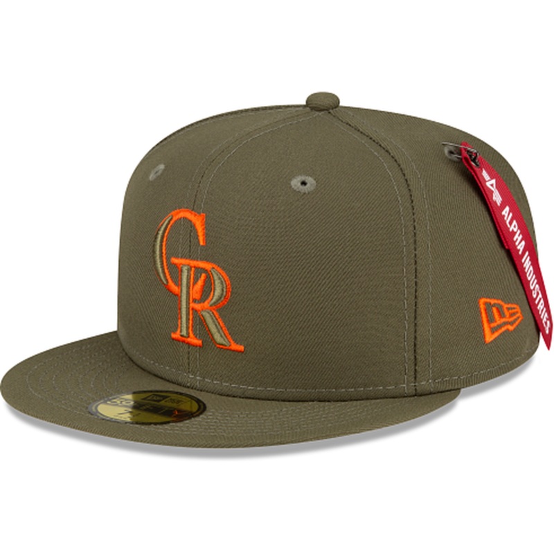 New Era Alpha Industries X Colorado Rockies Green 59FIFTY Fitted Hat