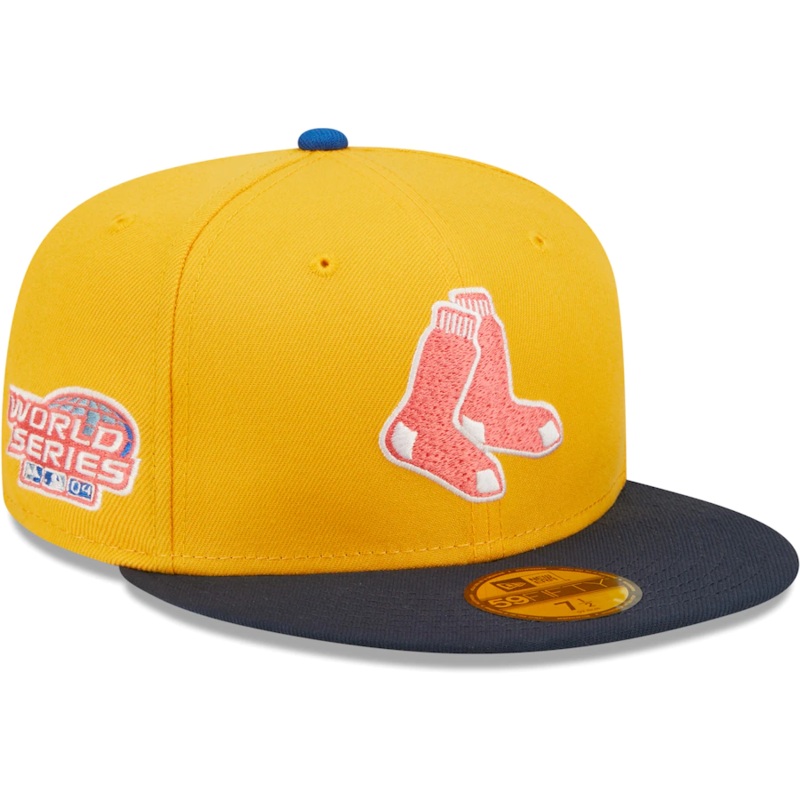 New Era Boston Red Sox Gold/Azure 2004 World Series Undervisor 59FIFTY Fitted Hat