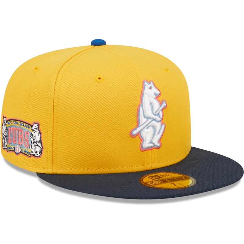 New Era Chicago Cubs Gold/Azure Vintage Team Logo Undervisor 59FIFTY Fitted Hat