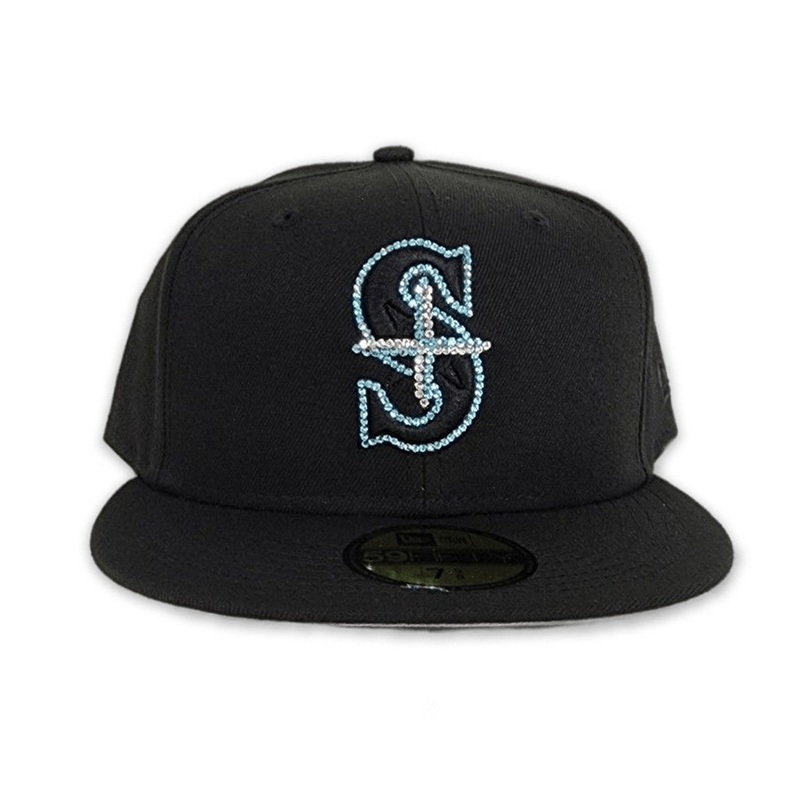 New Era  Swarovski Crystal Black Seattle Mariners 59FIFTY Fitted Hat