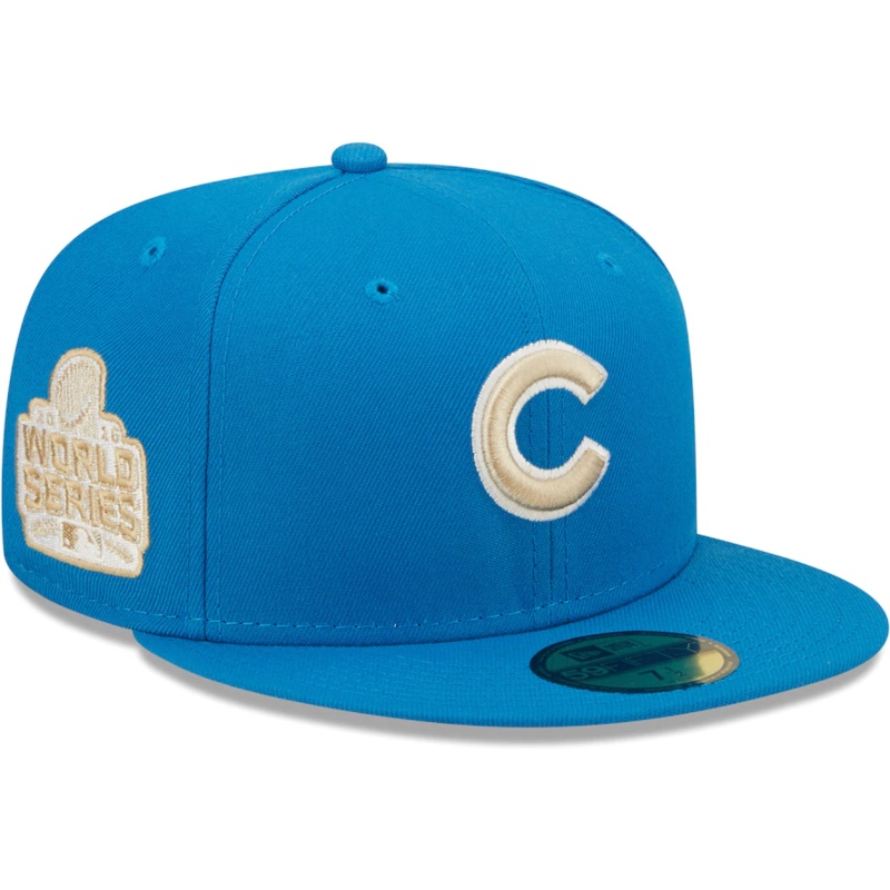 New Era Chicago Cubs Blue Stone 2016 World Series Undervisor 59FIFTY Fitted Hat