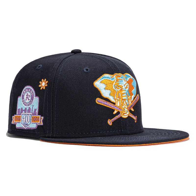 New Era  Super Bloom Oakland Athletics Navy 40th Anniversary 2022 59FIFTY Fitted Hat