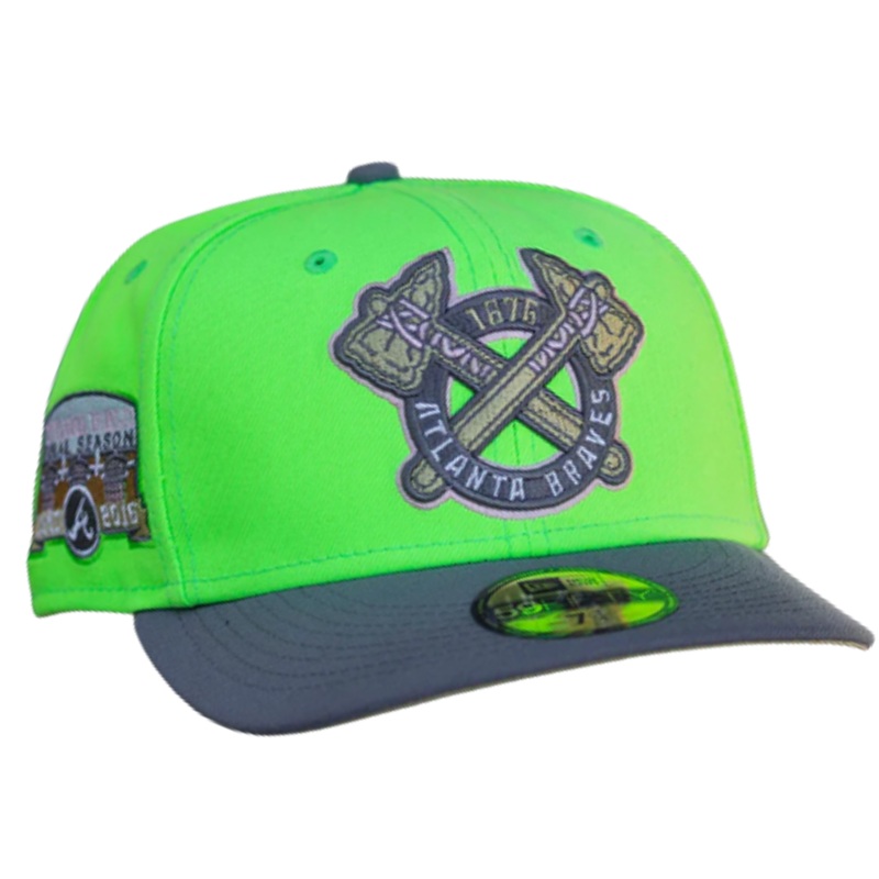 New Era Atlanta Braves Final Turner Field Neon Green/ Vegas Gold Undervisor 59FIFTY Fitted Cap