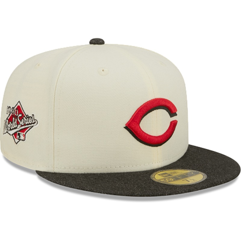 New Era Cincinnati Reds Black Denim 2022 59FIFTY Fitted Hat