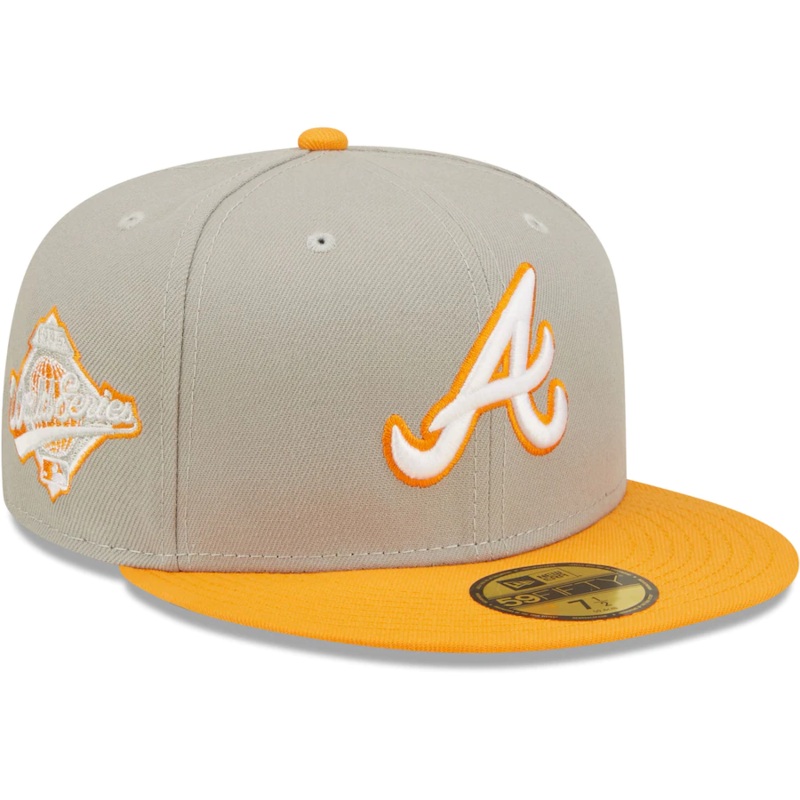 New Era Atlanta Braves Gray/Orange 1995 World Series Cooperstown Collection Undervisor 59FIFTY Fitted Hat