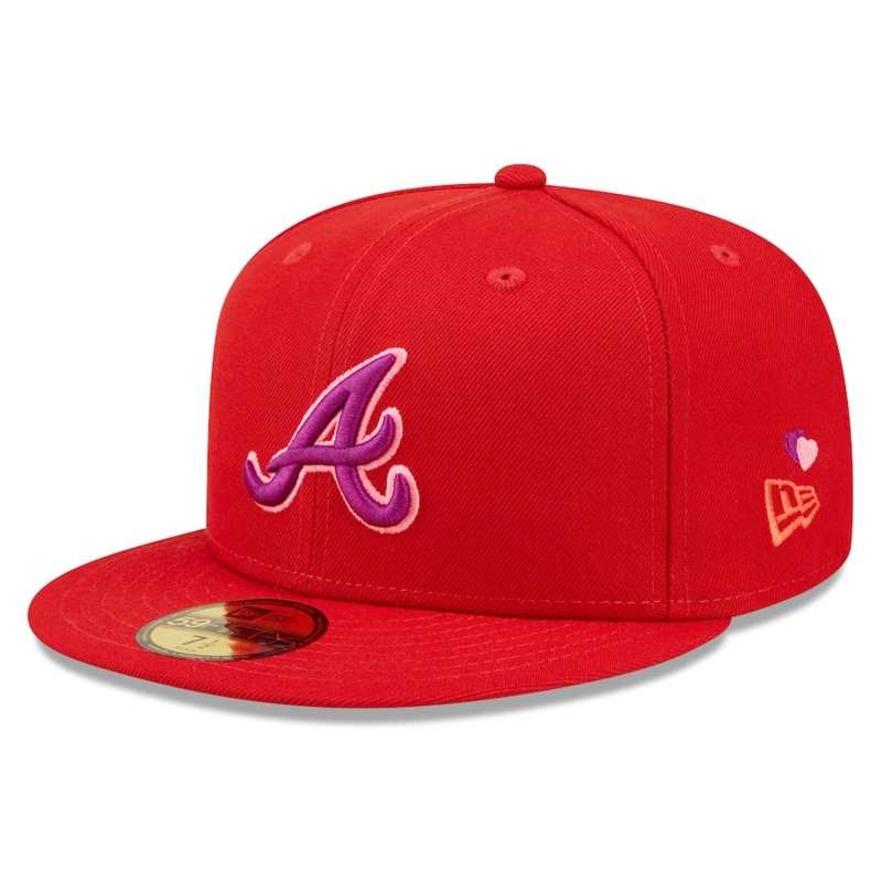 New Era Atlanta Braves Red Purple Undervisor 59FIFTY Fitted Hat