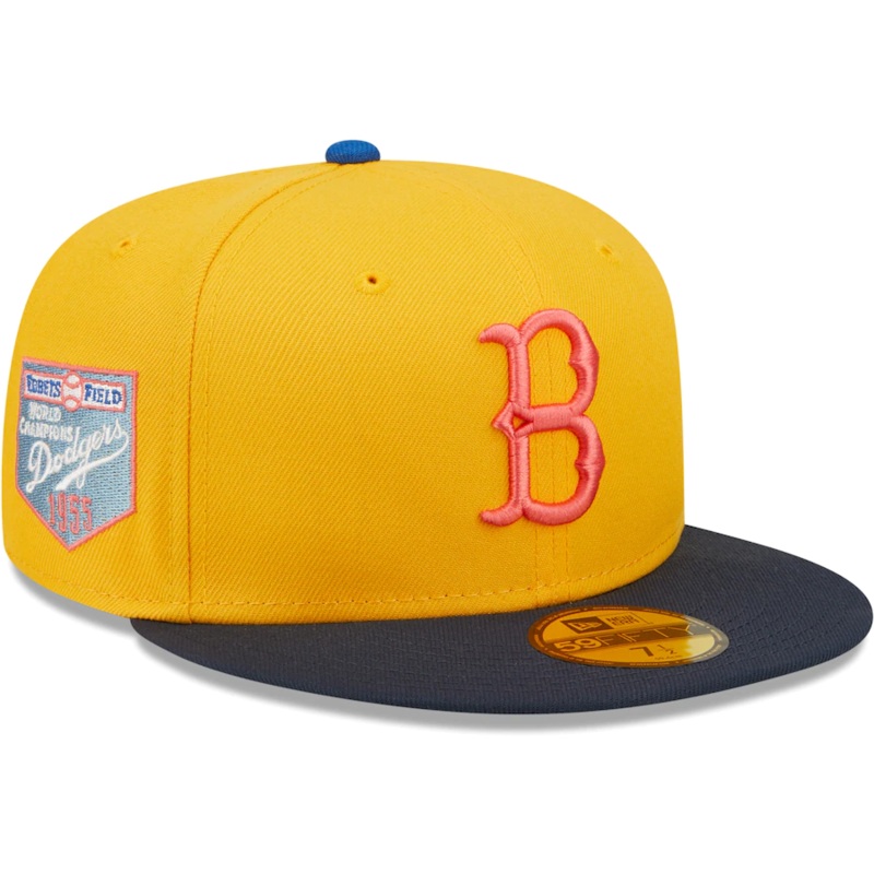 New Era Brooklyn Dodgers Gold/Azure 1955 World Champions Undervisor 59FIFTY Fitted Hat
