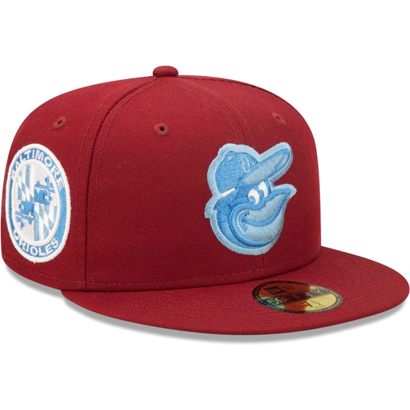 New Era Baltimore Orioles Cardinal Air Force Blue Undervisor 59FIFTY Fitted Hat