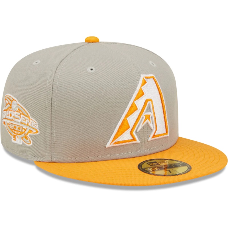 New Era Arizona Diamondbacks Gray/Orange 2001 World Series Cooperstown Collection Undervisor 59FIFTY Fitted Hat