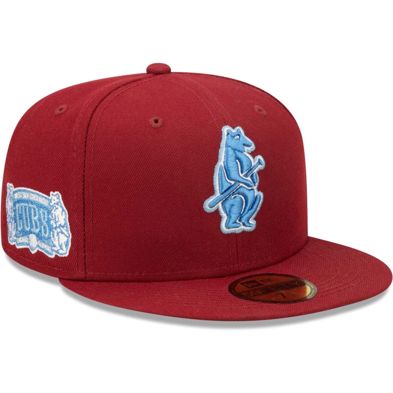 New Era Chicago Cubs Cardinal Air Force Blue Undervisor 59FIFTY Fitted Hat