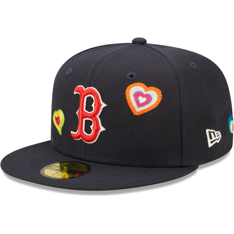 New Era Boston Red Sox Navy Chain Stitch Heart 59FIFTY Fitted Hat