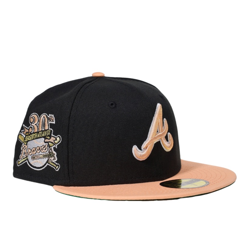 New Era Atlanta Braves Black/Peach 30th Season In Atlanta 59FIFTY Fitted Hat