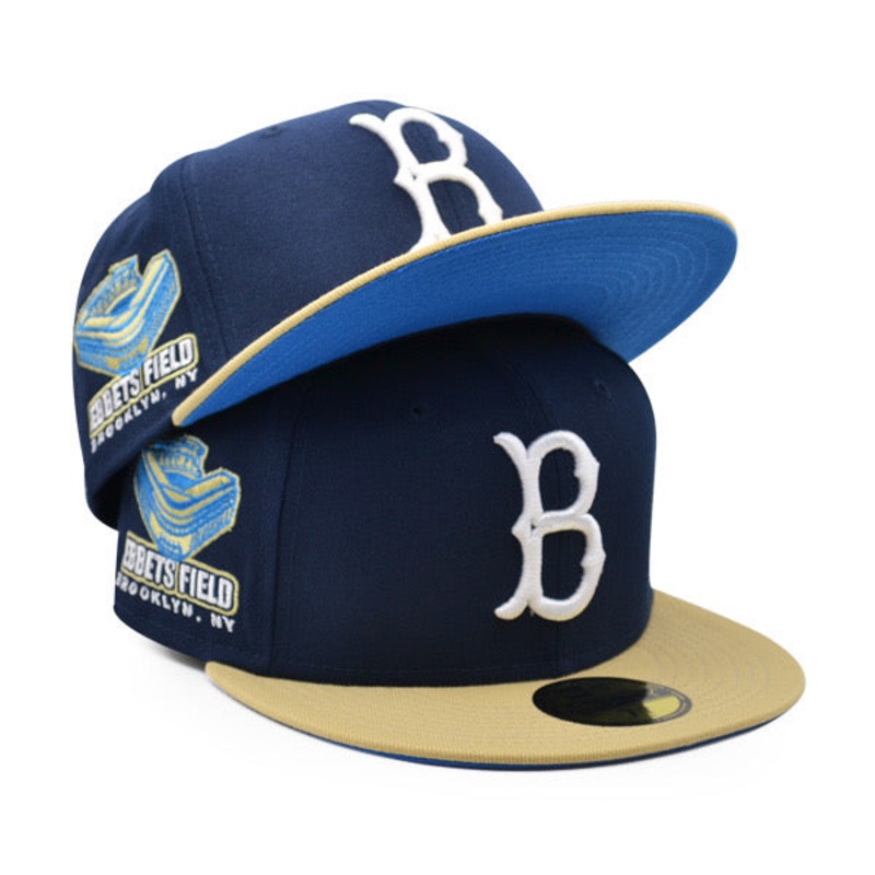 New Era Brooklyn Dodgers Ebbets Field Navy/Vegas Gold 59FIFTY Fitted Hat